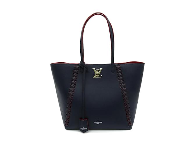 Louis Vuitton Blue Braided Lockme Cabas Leather Pony-style