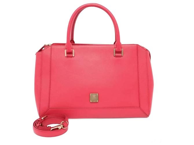 MCM Nuovo Lederhandtasche Lederhandtasche in gutem Zustand Pink  ref.894804