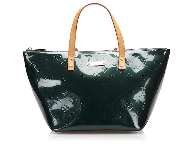 Louis Vuitton Green Vernis Bellevue PM Dark green Leather  ref.895473