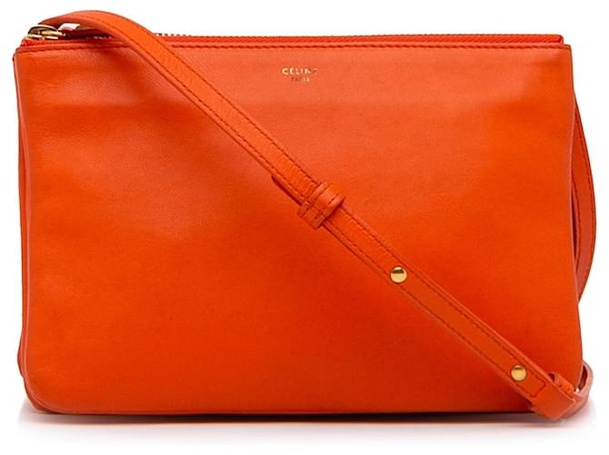 Celine Orange Small Trio Crossbody Bag