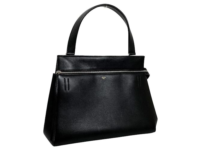 Céline Leather Edge Handbag 172603 Black Pony-style calfskin  ref.895551