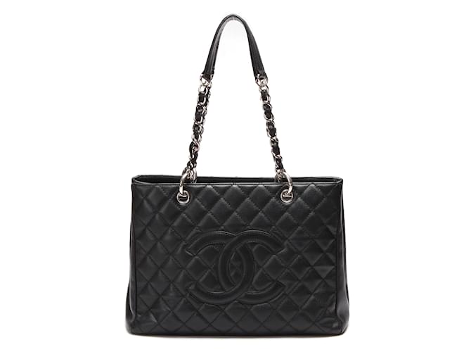 Chanel Caviar Grand Shopping Tote Ledertasche in gutem Zustand Schwarz  ref.895563