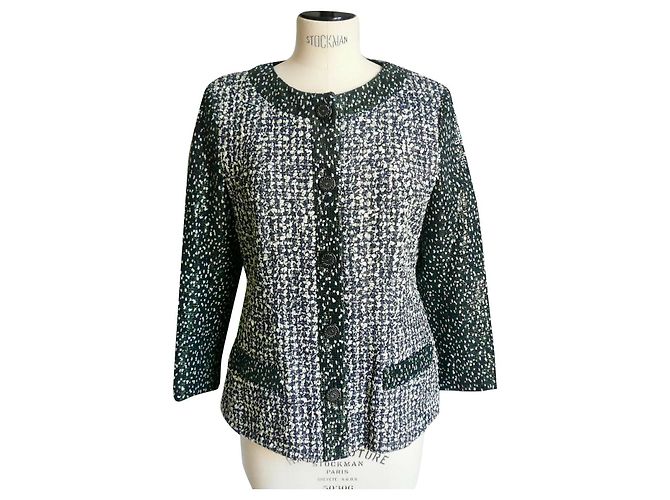 CHANEL Irisierende Tweedjacke NEU MIT T-ETIKETT40 Hellgrün