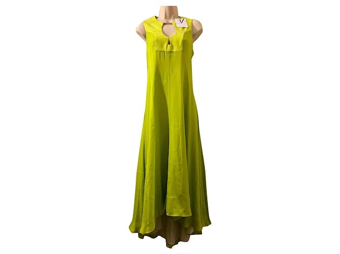 Diane von furstenberg green silk outlet dress