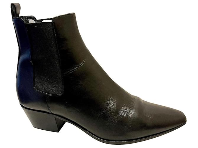 Saint Laurent Chelsea ankle boots in black Leather  ref.895752