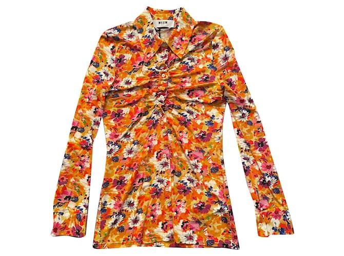 Camicetta Msgm in Viscosa Multicolore 