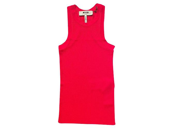 Top Msgm Rojo de Viscosa Roja 
