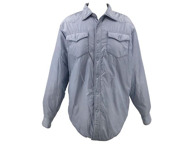 Alberta Ferretti Alberto Aspesi blue nylon padded shirt jacket