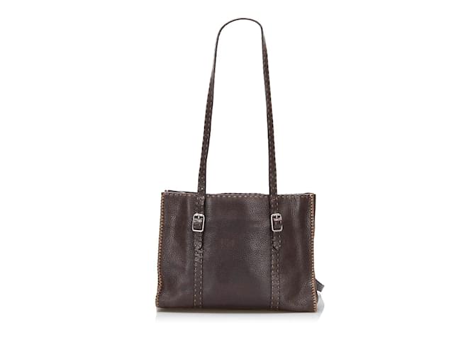 Fendi Leather Shoulder Bag Brown  ref.895848