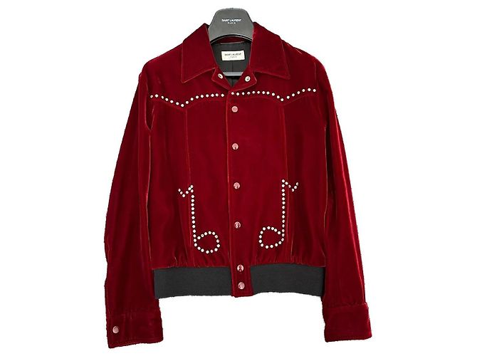 Saint Laurent SLP 16FW Music Note Jacket Red
