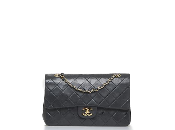 Chanel Medium Classic Double Flap Bag Black Leather Pony-style calfskin  ref.896488 - Joli Closet