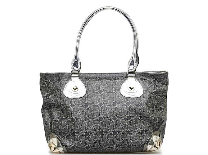 Céline Bolso tote de lona Celine Carriage Bolso tote de lona en buen estado Negro Lienzo  ref.896500