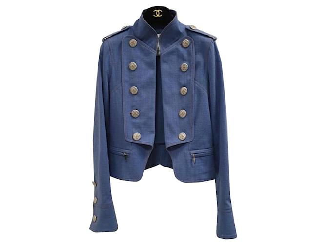 CHANEL Paris-Versailles Blue Jacket Cotton  ref.896558