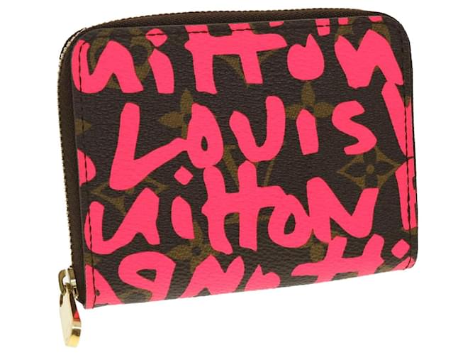 Bolsa de moedas LOUIS VUITTON Monogram Graffiti Zippy Fúcsia M93707 LV Auth yk6630 Fuschia  ref.896575