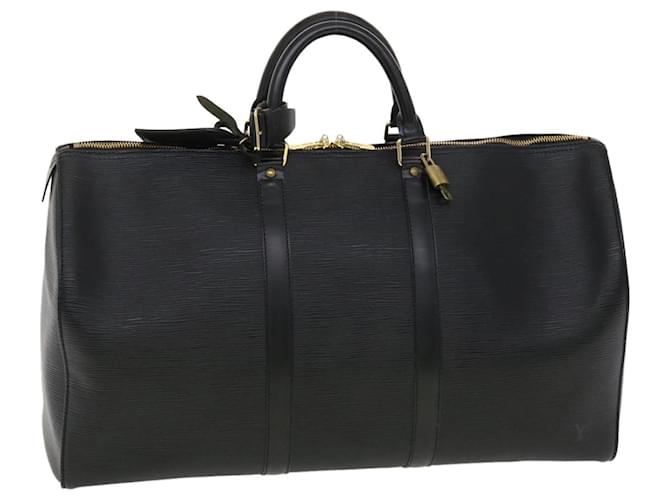 Louis Vuitton Epi Keepall 50 Boston Bag Noir M42962 LV Auth 40724 Black Leather  ref.896585