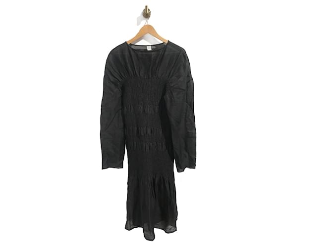 Totême TOTEME  Dresses T.International S Linen Black  ref.896624