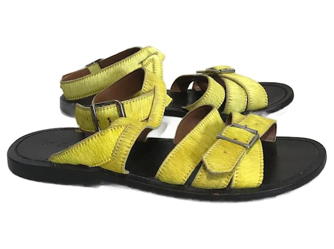 MARNI  Sandals T.EU 37 Leather Yellow  ref.896635