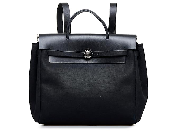 Hermès Hermes Black Herbag PM Cloth Cloth ref.897520 - Joli Closet