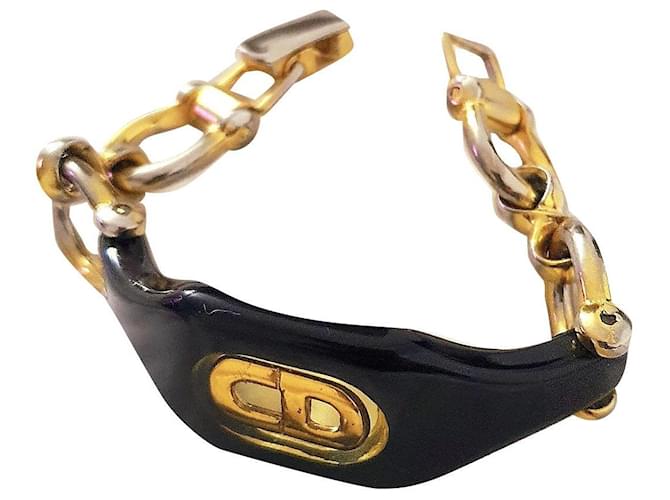 Dior vintage collector's bracelet Silvery Golden Plastic Gold-plated  ref.897684
