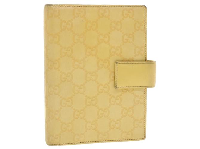 GUCCI Gucci Shima GG Day Planner Cover Cuir Jaune 115241 Authentification4214  ref.897689