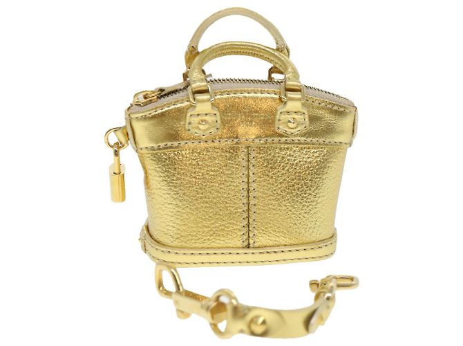 LOUIS VUITTON Mini ciondolo per borsa Lockit Suhari Gold LV Auth 40704alla D'oro
