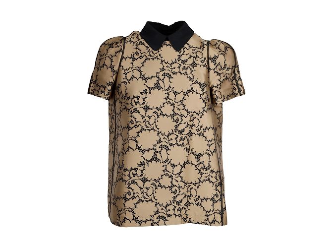 Top estampado con cuello de Louis Vuitton Multicolor