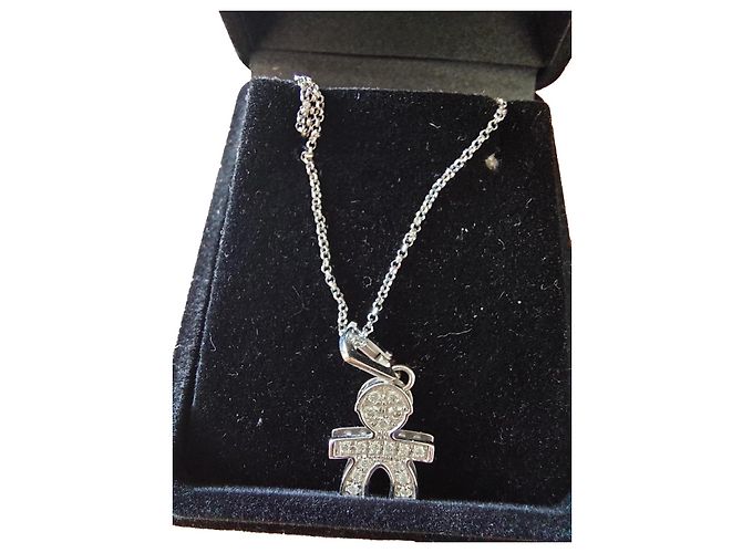 Autre Marque Collana Le Bébé in oro bianco e diamanti GVS Argento