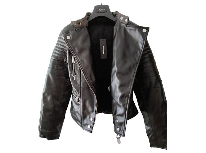 Diesel Faux Fur Jacket Black