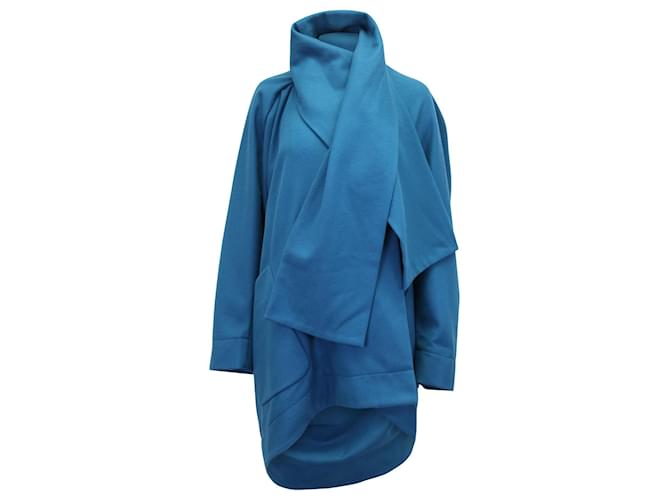 Vivienne Westwood Red Label Draped Coat in Blue Wool  ref.897922