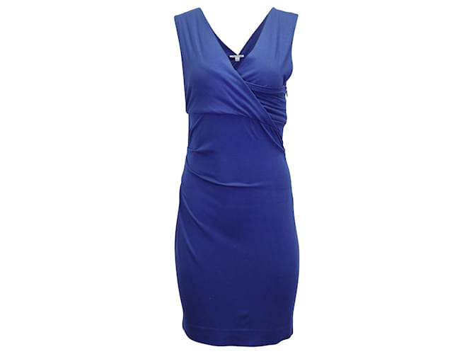 Diane Von Furstenberg Surplice Neckline Dress in Blue Viscose Cellulose fibre  ref.897923