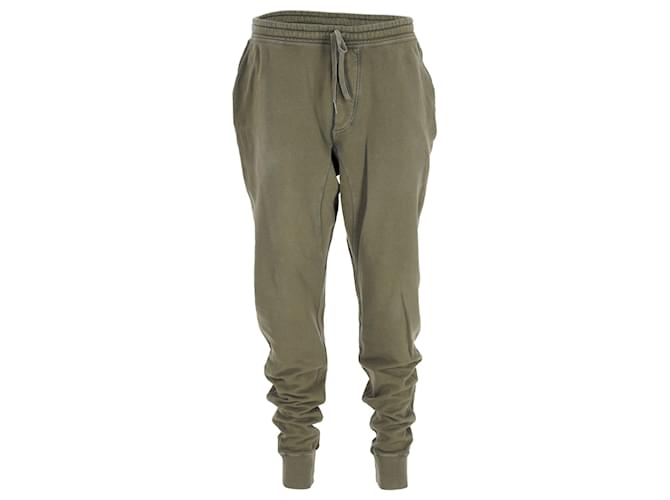 Tom Ford Relaxed Fit Drawstring Sweatpants in Olive Cotton Green Olive green  ref.897928