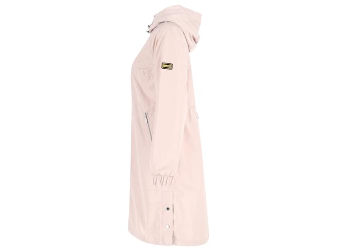 Barbour Long Hooded Light Coat in Pastel Pink Nylon  ref.897931