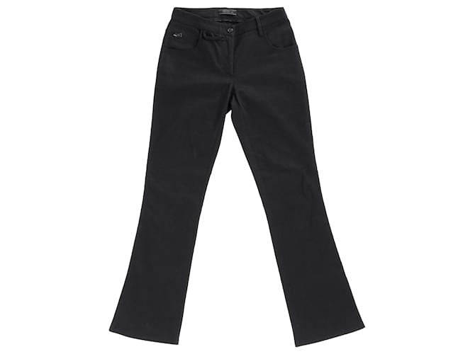 Prada Straight Leg Trousers in Black Cotton  ref.897939