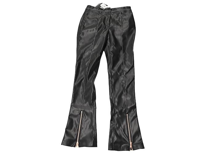 Autre Marque Andersson Bell Saya Zipper Flared Pants in Black Faux Leather Synthetic Leatherette  ref.897961