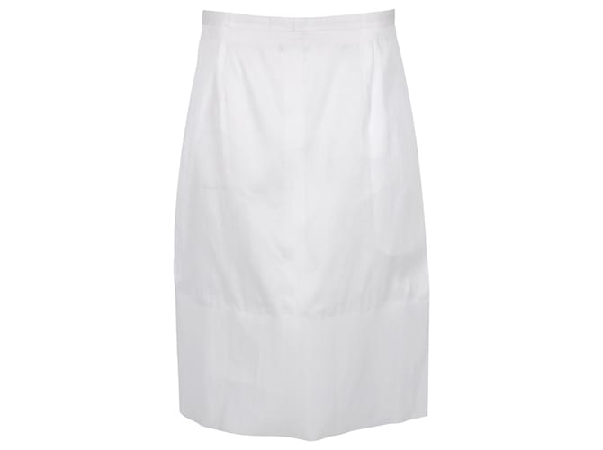 Céline Celine Pencil Skirt in White Cotton  ref.897979