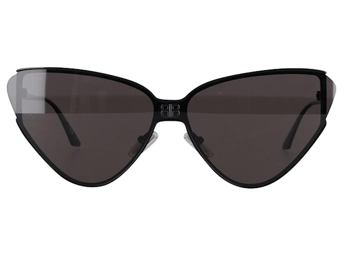 Escudo Balenciaga 2.0 Óculos de sol de gato em metal preto  ref.897984