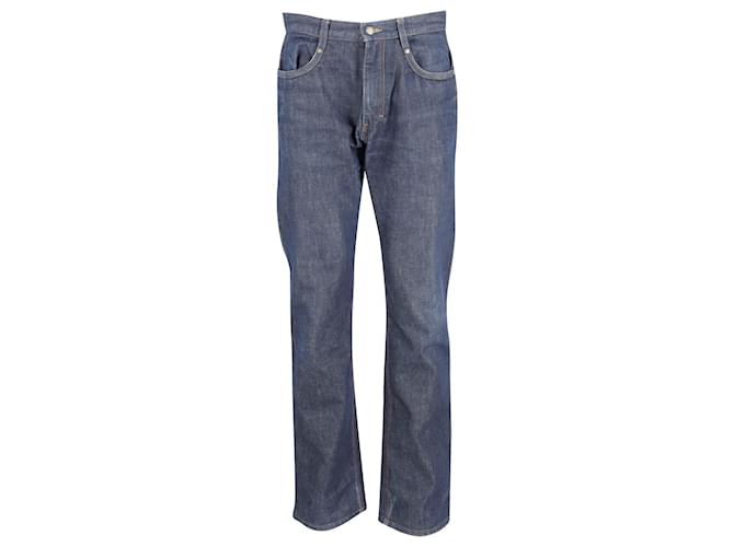 Saint Laurent Rive Gauche Regular Fit Jeans in Blue Cotton  ref.897985