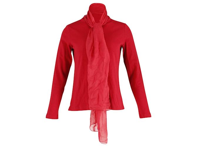 Carolina Herrera Sweater with Scarf in Red Cotton  ref.898013