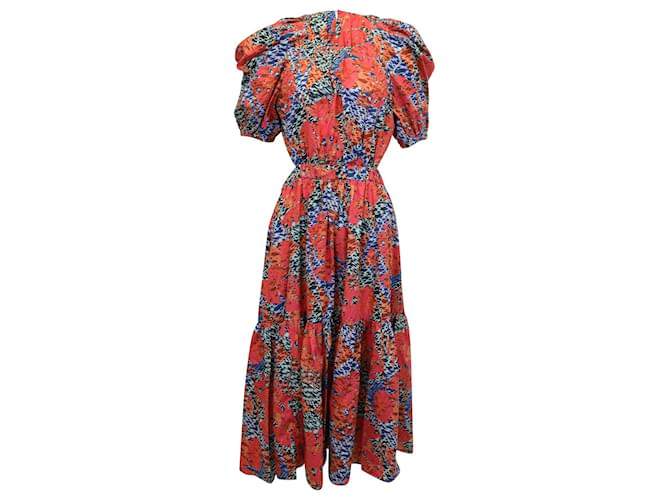 Ulla Johnson Claire Midi Dress in Multicolor Cotton  ref.898019