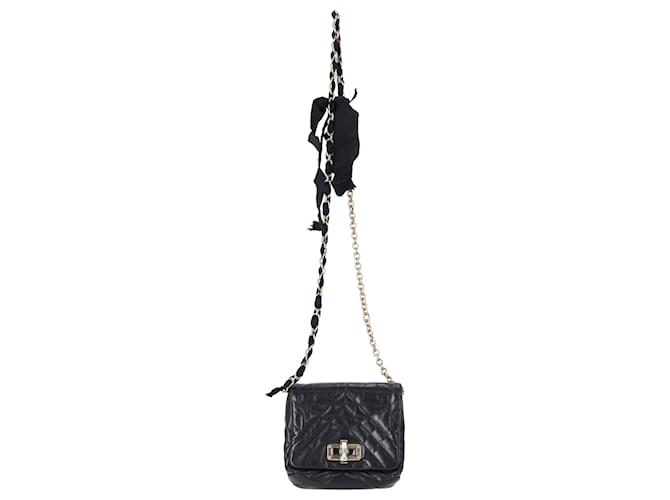 Lanvin Mini Pop Happy Crossbody Bag in Black Leather  ref.898024