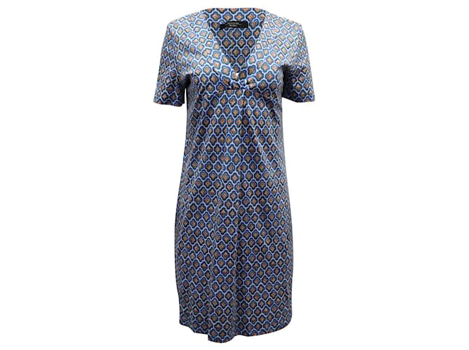 Vestido recto de verano con estampado de fin de semana de Max Mara en viscosa con estampado azul Fibra de celulosa  ref.898043