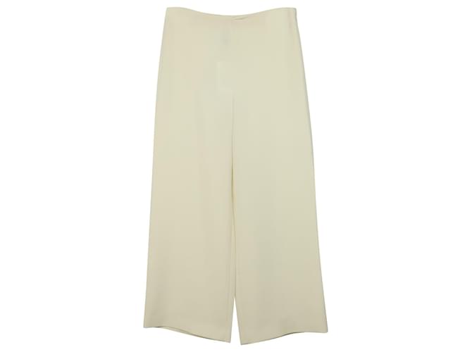 Theory Clean Crop Pants in Cream Synthetic White Triacetate  ref.898057