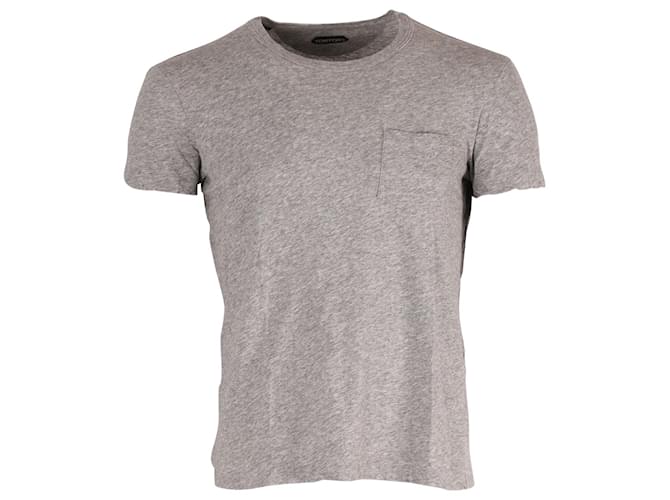 T-shirt tascabile di base Tom Ford in cotone grigio  ref.898064