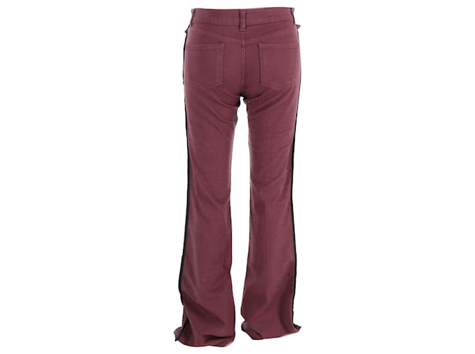 Alexander McQueen Flared Jeans in Burgundy Cotton Dark red  ref.898070