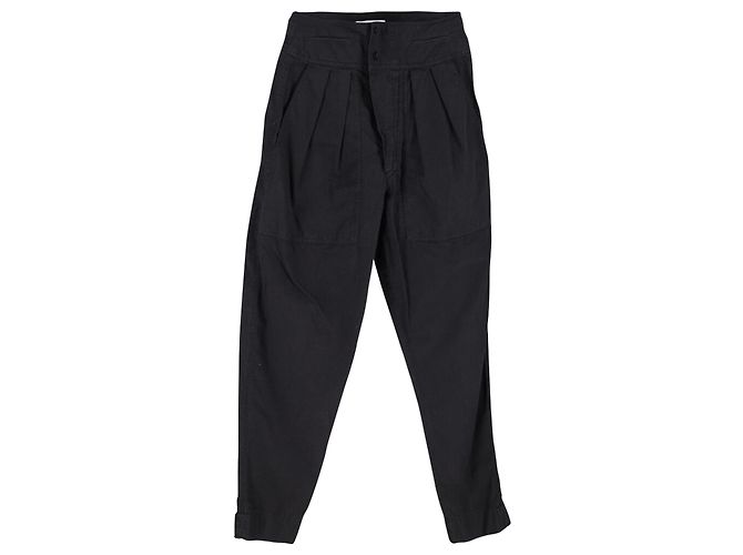 Calça plissada Isabel Marant em algodão preto