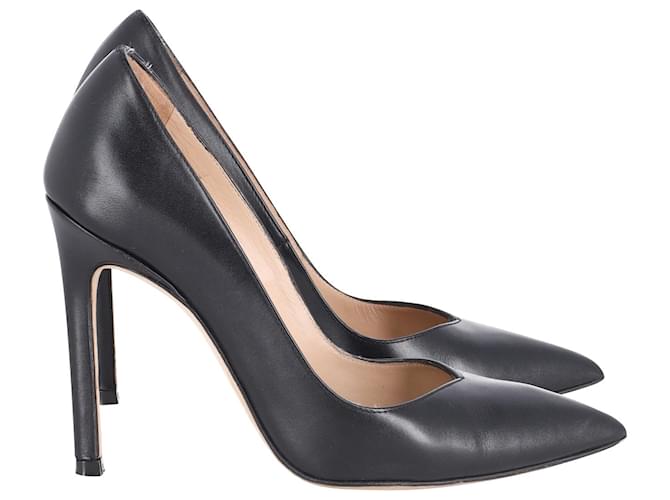 Stuart Weitzman Stuart 100 Bombas em Couro Preto  ref.898094