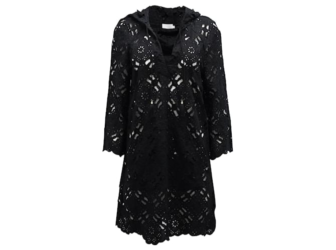 Zimmermann Lace Hoodie Dress in Black Cotton  ref.898100