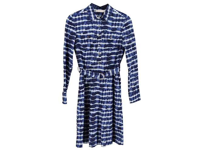 Tory Burch Tie Dye Shirt Dress in Blue Cotton  ref.898105