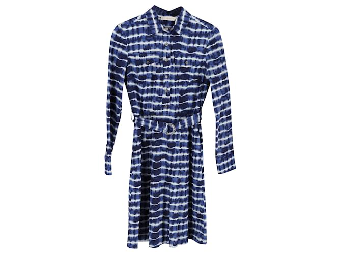 Tory Burch Tie Dye Shirt Dress in Blue Cotton  ref.898106