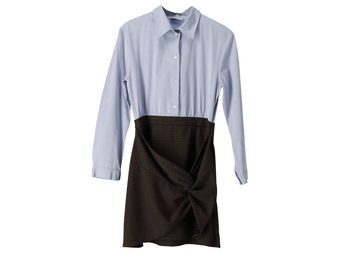 Sandro Paris Two-in-One-Kleid aus hellblauer Baumwolle